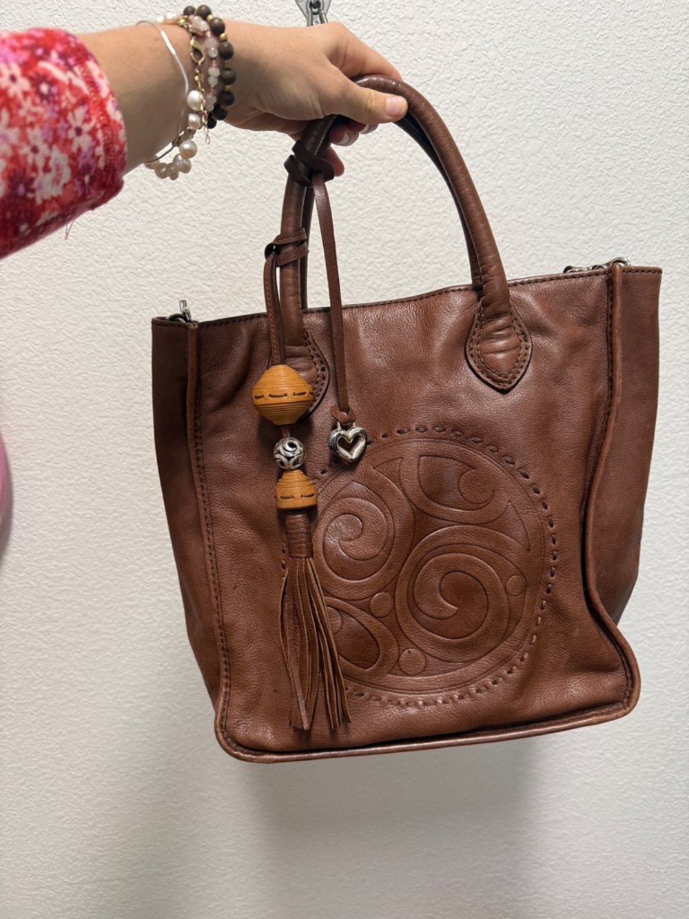 BRIGHTON Leather Handbag TILDA Tote Shopper Purse Brown London Groove